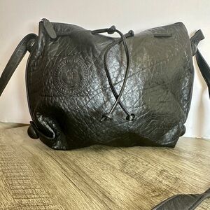 Beautiful Carlos Falchi black leather bag purse shoulder bag